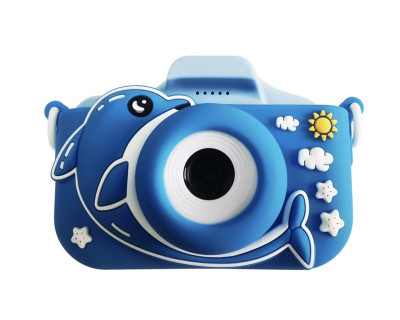 BLS-X200 Fotocamera per bambini azzurra + cover Delfino